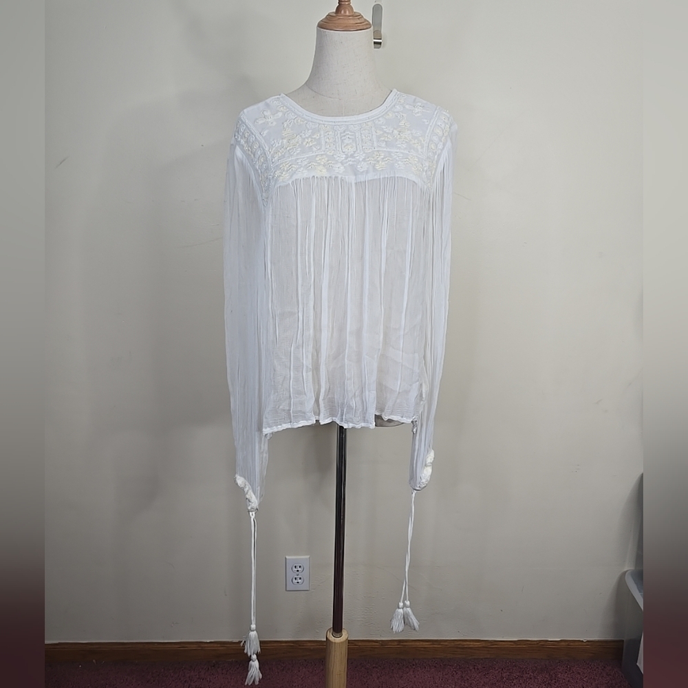 Free People Women's Retro Sheer Blouse - Picture 4 of 8